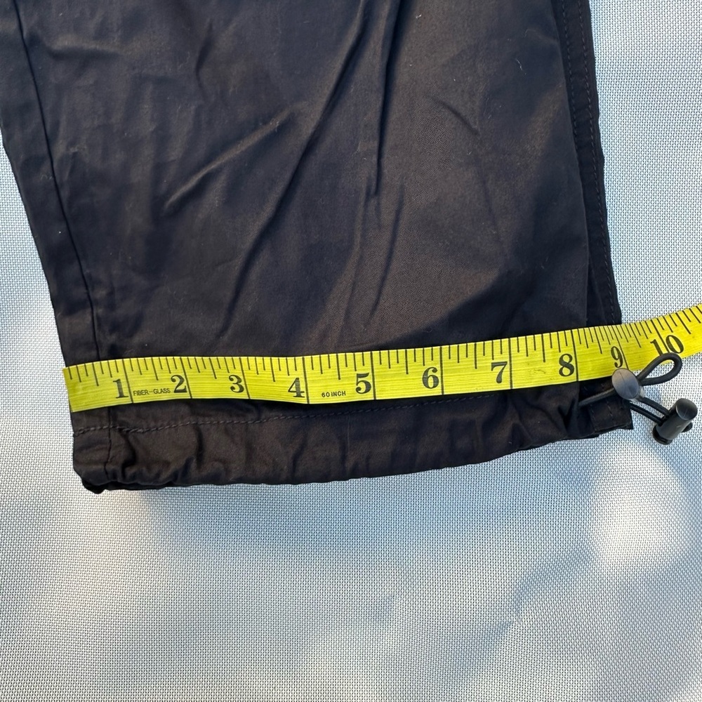 Women's Black Cargo Pants with Drawstring Waist - Picture 8 of 10